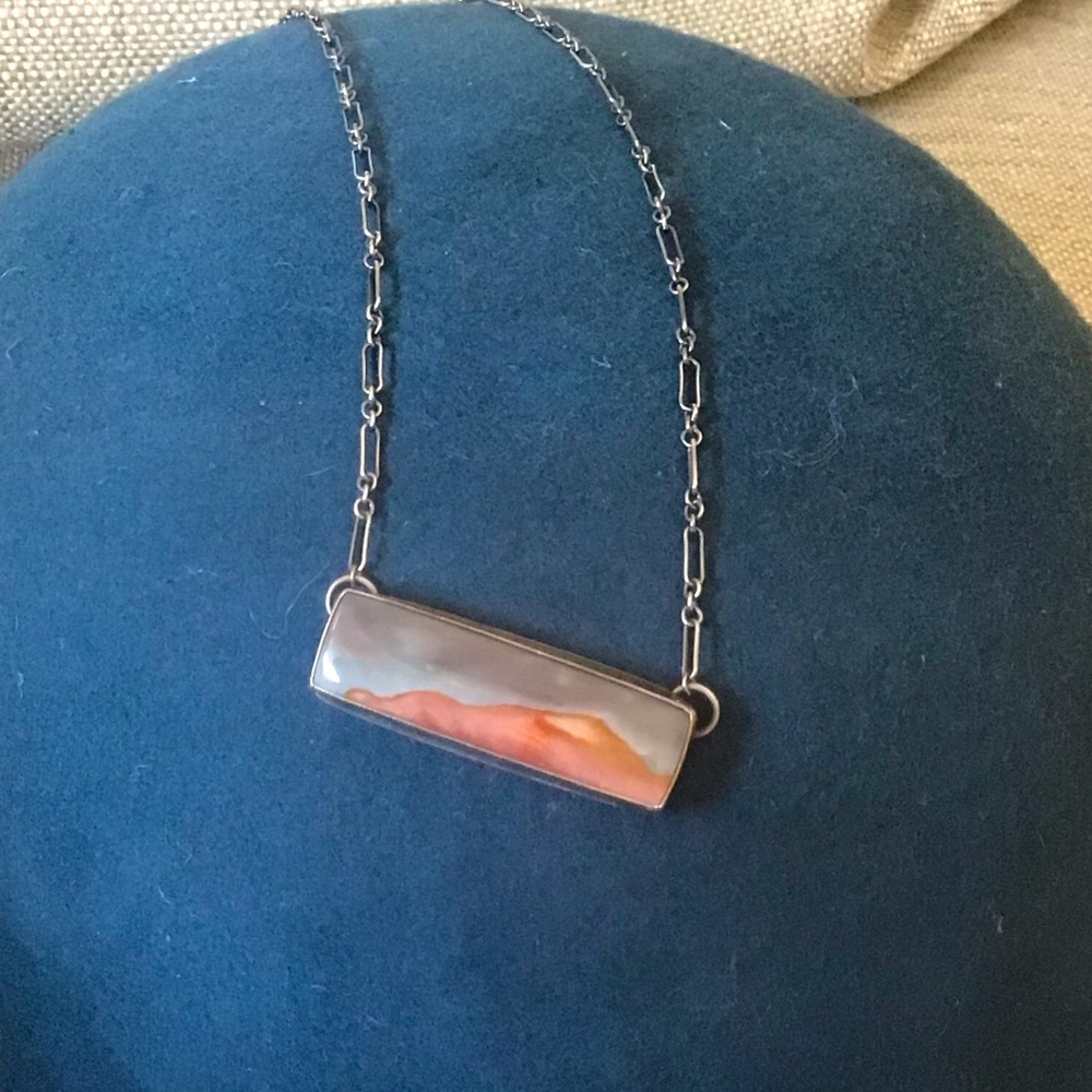 Handcrafted landscape jasper necklace